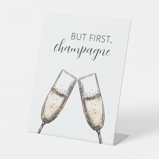 But First, Champagne Wedding Sign Poster (Front)