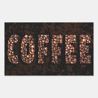 But First Coffee Beans Rectangular Sticker