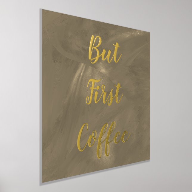But First Coffee Brown Gold Foil Prints (Laydown)
