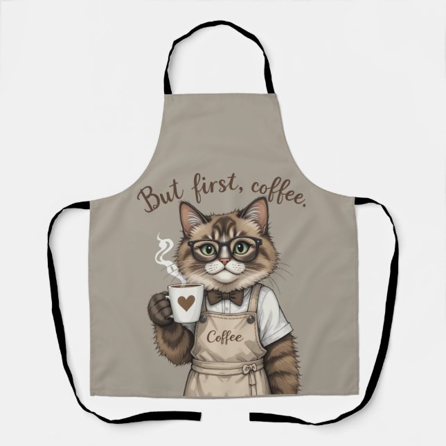 But First, Coffee Cat Apron (Front)