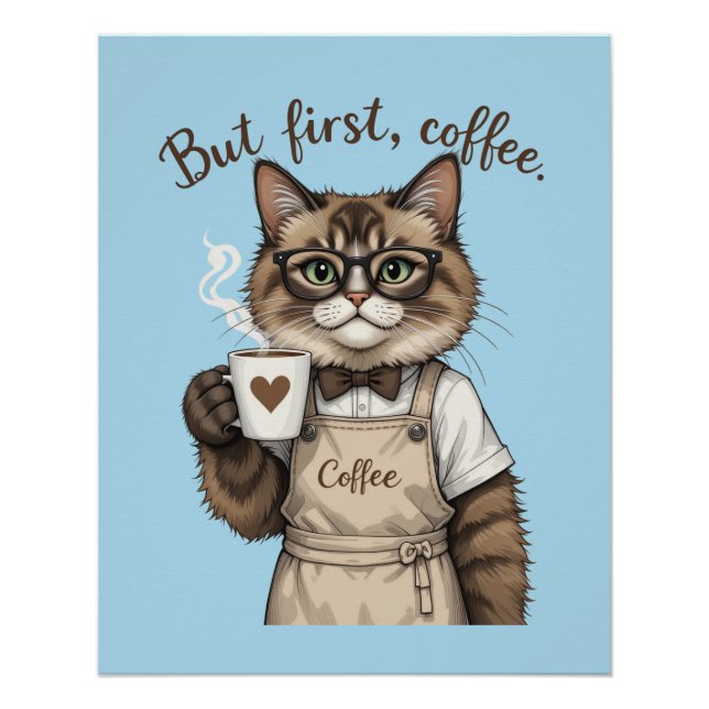 But First, Coffee Cat Poster (Front)