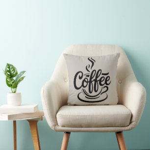 But First Coffee   Chic Modern Script Typography D Cushion