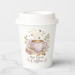 But First, Coffee Cosy Lavender Watercolor Paper Cups