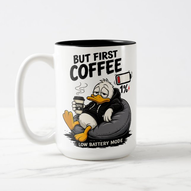 BUT FIRST COFFEE Funny Mug Gift for Coffee Lovers (Left)