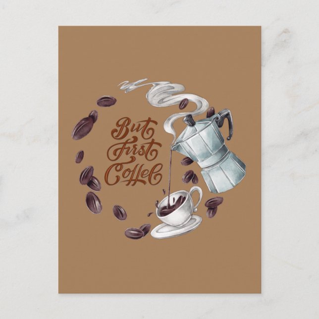 But First Coffee Postcard (Front)