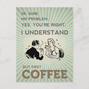 BUT FIRST COFFEE POSTCARD