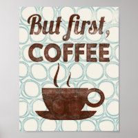 But First Coffee Poster Art Print Kitchen Decor