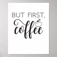 But First Coffee Print Wall Art, Kitchen Poster