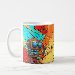 But First, Coffee! Robot Cartoon Explosion Coffee Mug