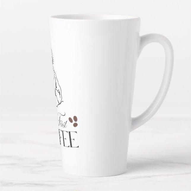 But First Coffee White Large 17 oz Latte Mug (Right)