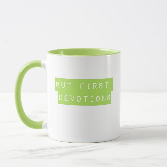 But First, Devotions Green Mug (Left)