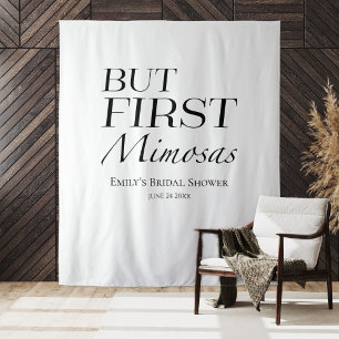 But First Mimosas Bridal Shower Backdrop Tapestry