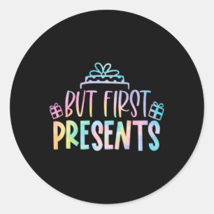 But First Xmas Family Christmas Pajamas T Shirt  Classic Round Sticker