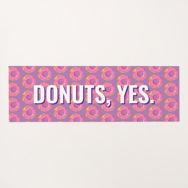 But First, Yoga and Doughnuts Fun Modern Pattern Y Yoga Mat (Back (Horizontal))