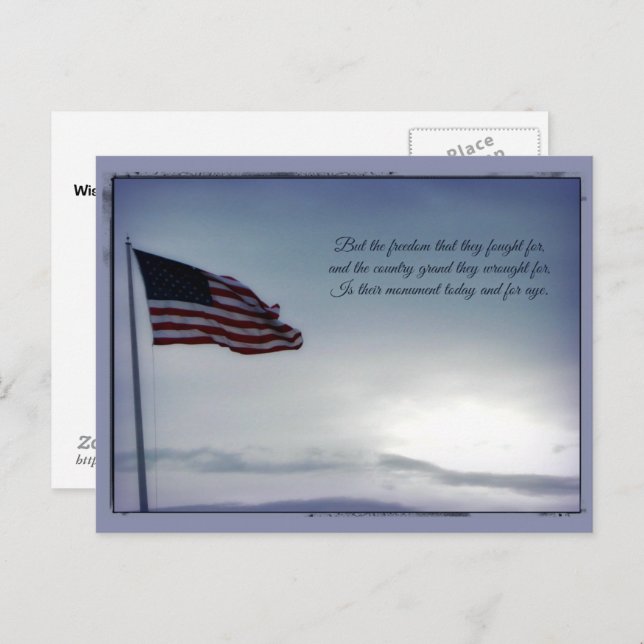 But for Freedom Fought  ... Veterans Day Postcard (Front/Back)
