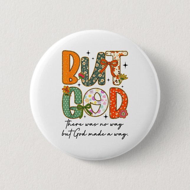 But God Christian Autumn Thankful Coquette Bow Tha 6 Cm Round Badge (Front)