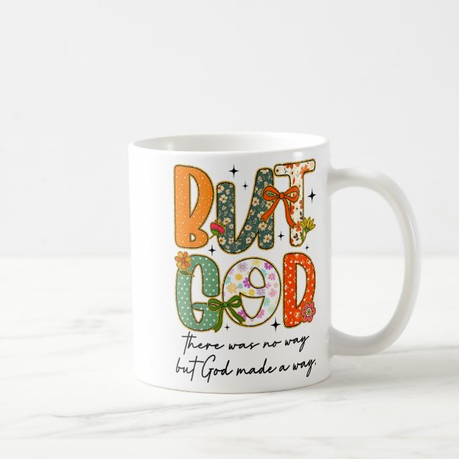 But God Christian Autumn Thankful Coquette Bow Tha Coffee Mug (Right)