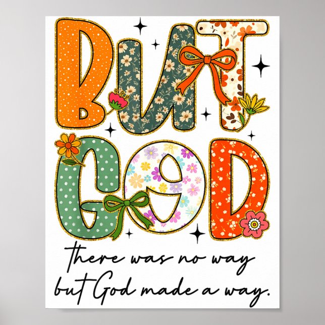 But God Christian Autumn Thankful Coquette Bow Tha Poster (Front)