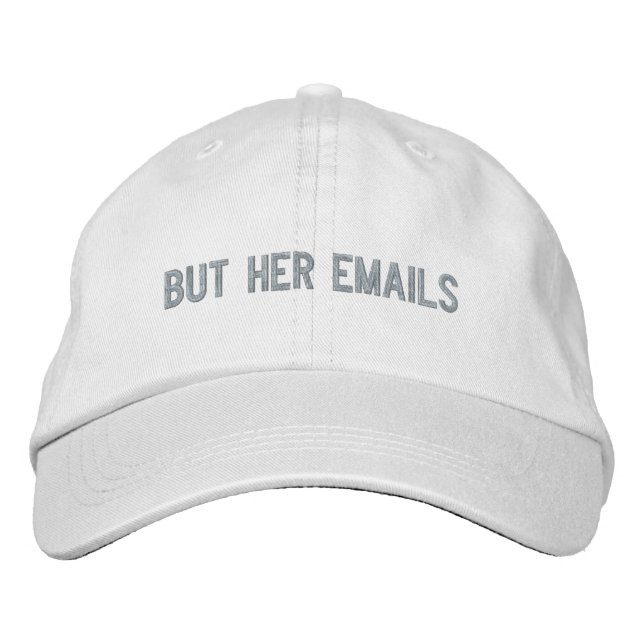 But her emails pink custom text modern embroidered hat (Front)