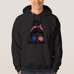 But Her Emails With Sunglasses Clapback Us Flag Me Hoodie