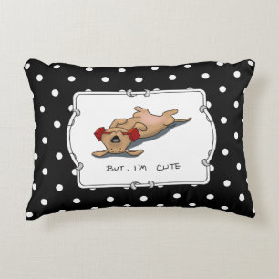 But, I'm Cute - Dog Obedience Training Funny Decorative Cushion