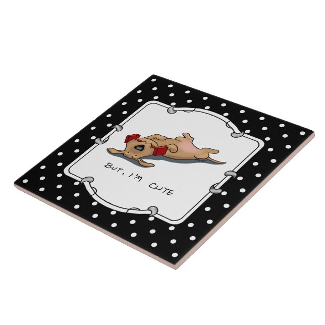 But, I'm Cute - Dog Obedience Training Funny Tile (Side)