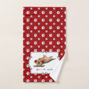 But, I'm Cute - Funny Dog Obedience Training Bath Towel Set
