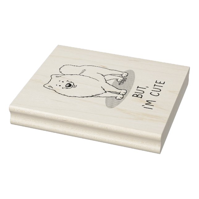 But, I'm Cute Samoyed Dog Rubber Stamp (Stamp)