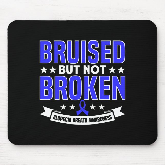 But Not Broken Support Alopecia Awareness Ribbon 1 Mouse Mat (Front)