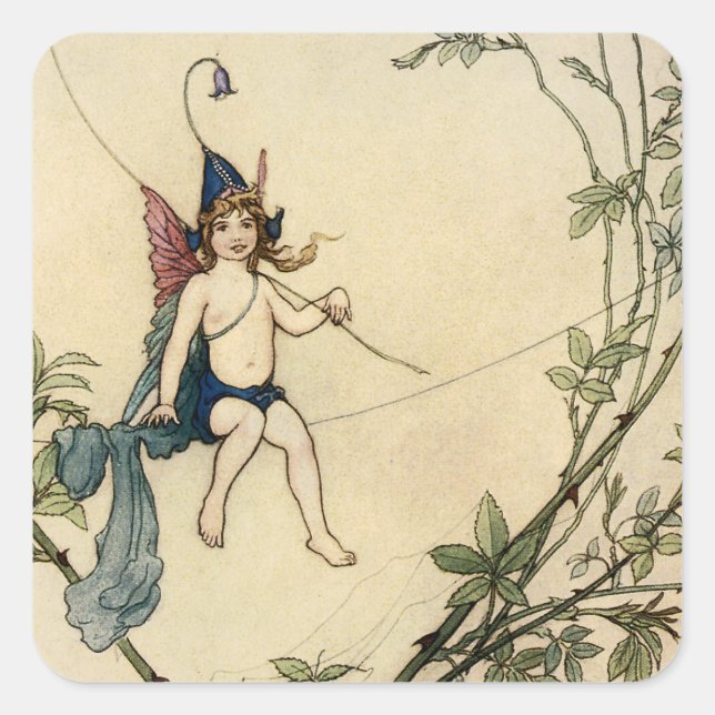 But Puck was Seated on a Spider's Thread Square Sticker (Front)