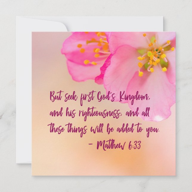 But Seek First Gods Kingdom Christian Floral (Front)