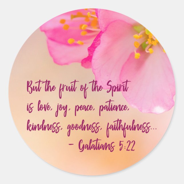 But The Fruit Of The Spirit Christian Floral Classic Round Sticker (Front)
