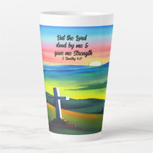 But The Lord Stood By Me Latte Mug