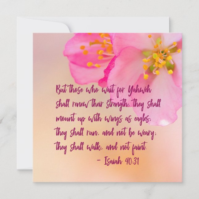 But Those Who Wait Christian Floral Inspirational (Front)