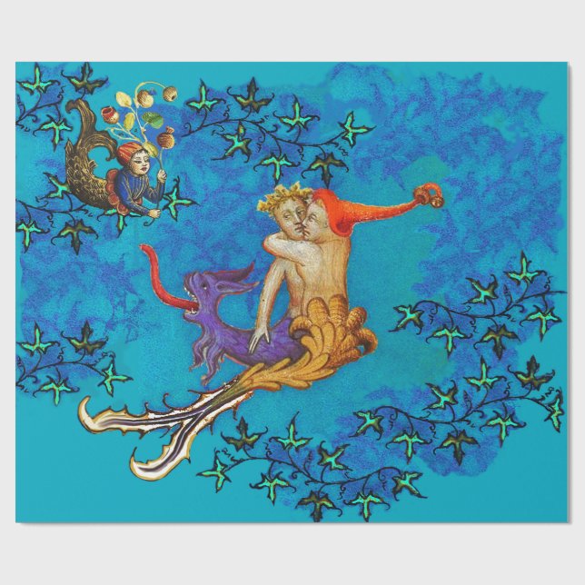 BUT WHAT ARE YOU LOOKING AT ? Mermaid and Triton  Wrapping Paper (Flat)