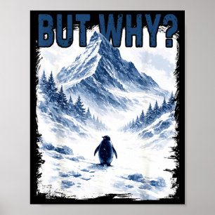 But why nihilist funny penguin snowy mountain meme poster