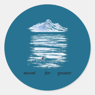 But why penguin sad penguin mountains but why_ mem classic round sticker