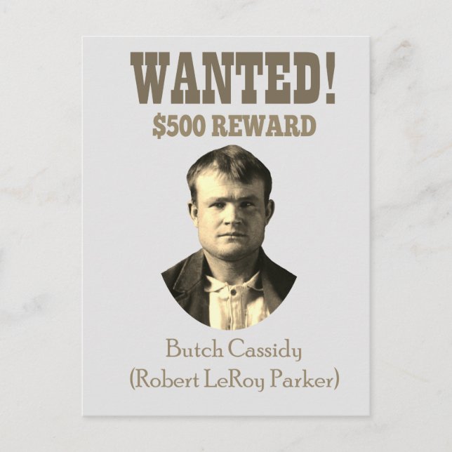 Butch Cassidy Wanted 🚨 Wild West Outlaw USA  Postcard (Front)