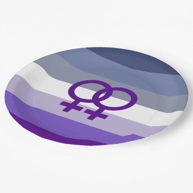 Butch Lesbian Love WLW Pride Paper Plate (Angled)