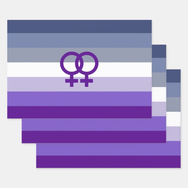 Butch Lesbian Love WLW Pride Wrapping Paper Sheet (Set)