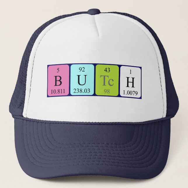 Butch periodic table name hat (Front)