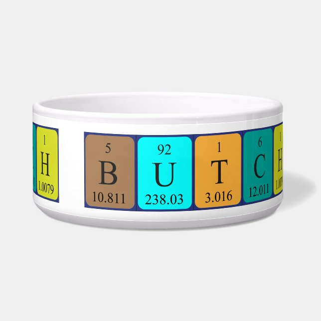 Butch periodic table name pet bowl 1A (Right)