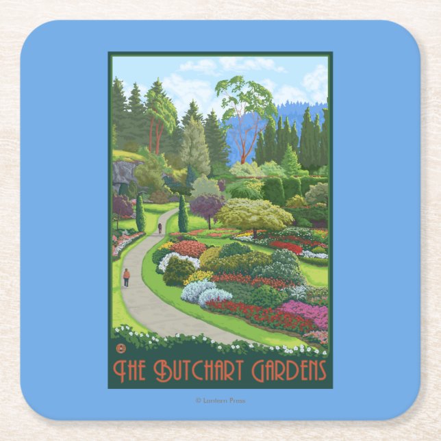 Butchart Gardens - Brentwood Bay Square Paper Coaster (Front)