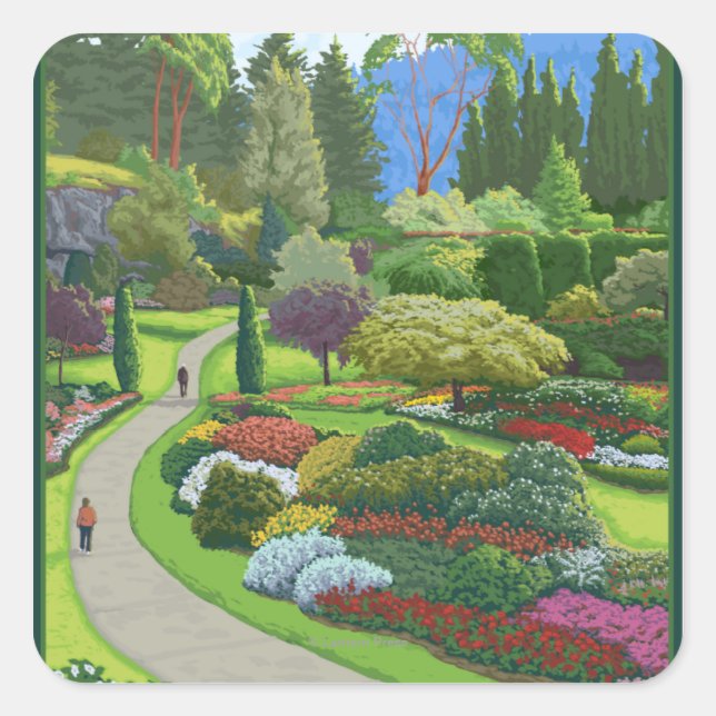 Butchart Gardens - Brentwood Bay Square Sticker (Front)