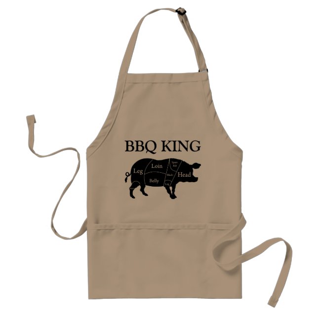 Butcher Chart Cuts of Pork Pig BBQ King Standard Apron (Front)