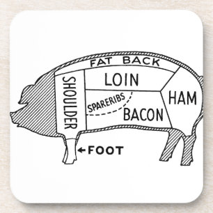 Butcher Chart Pig Coaster