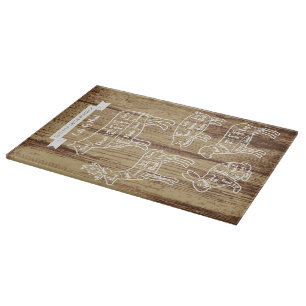 Butcher Guide Diagram Meat Cuts Deer Rabbit Beef Cutting Board