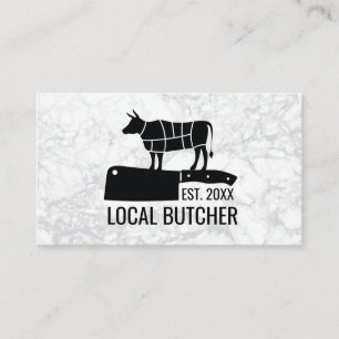 Butcher Knife    Cut Beef Chart Business Card