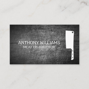 Butcher Knife icon   Scratched Metal Business Card