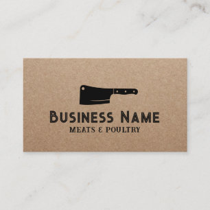 Butcher Meat Cleaver Meats & Poultry Market Kraft Business Card